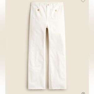 J. Crew Mid-Rise Relaxed Demi Bootcut Jean w/ Raw Hem - White sz29